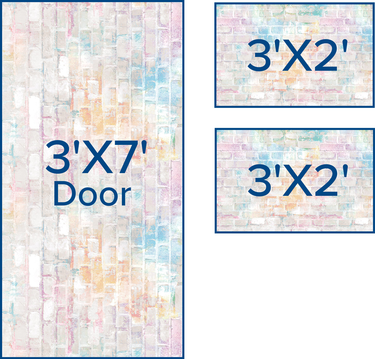 Covers 3'x7' door + 3'x2' + 3'x2' bulletin boards