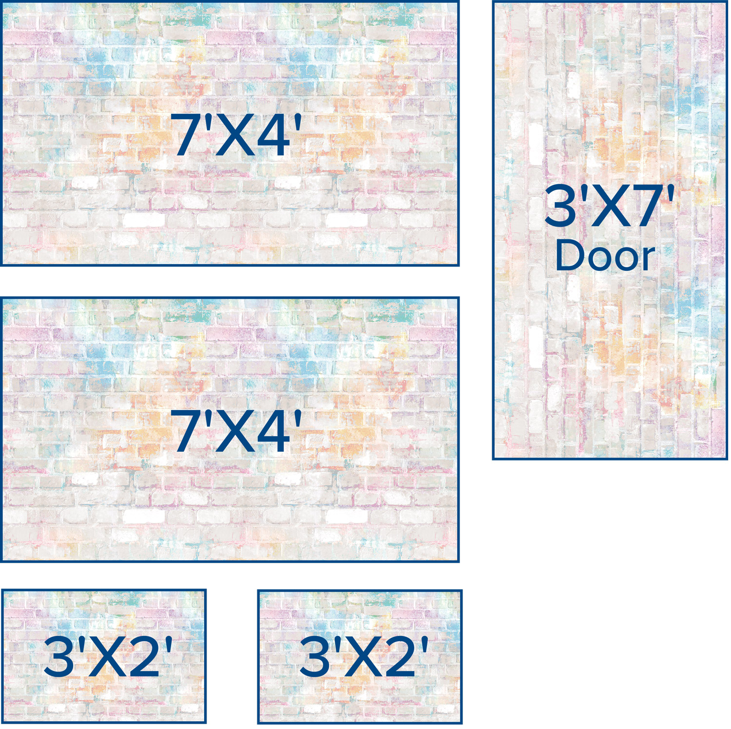 Covers 3'x7' door + 7'x4' + 7'x4' + 3'x2' + 3'x2' bulletin boards
