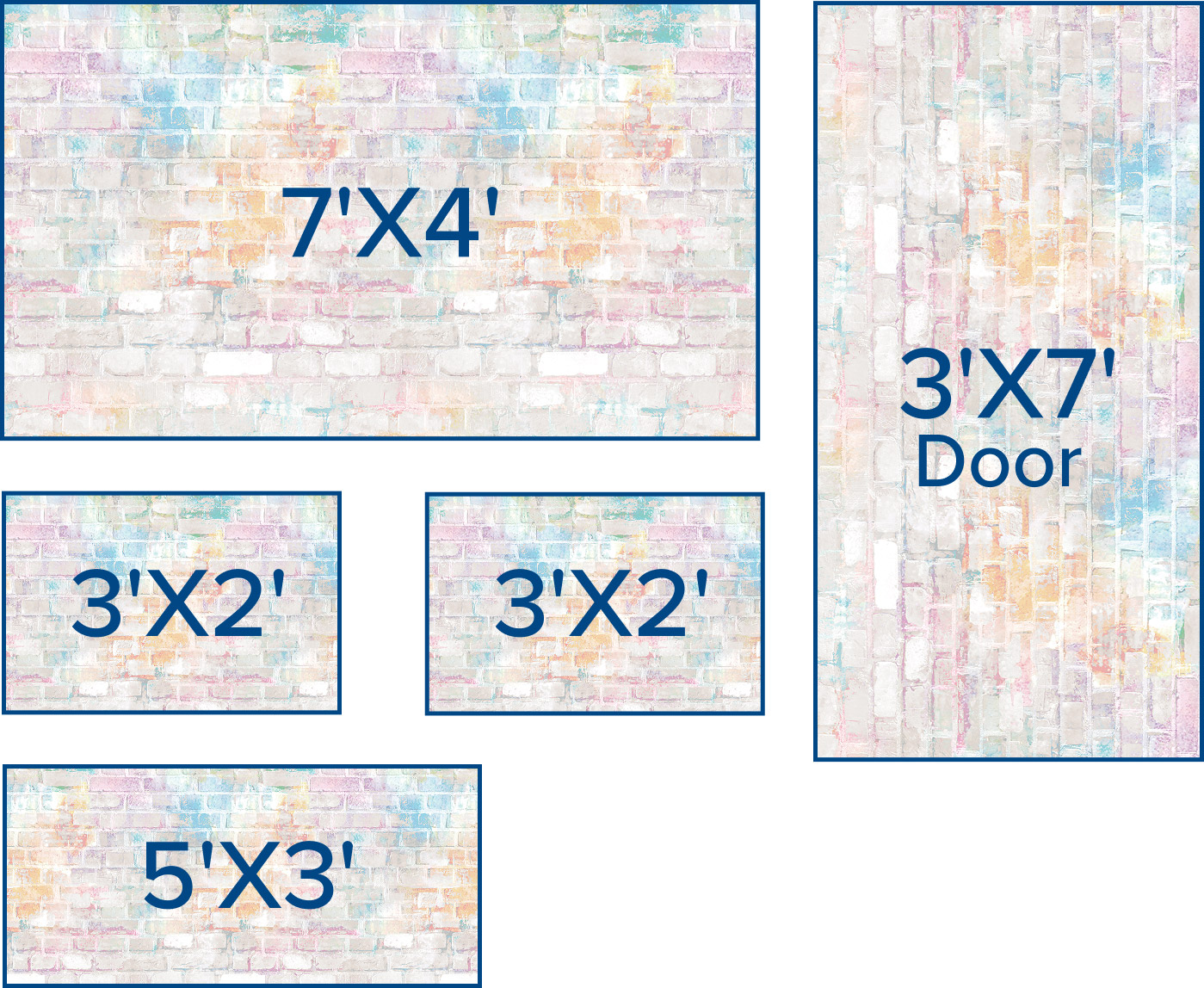 Covers 3'x7' door + 7'x4' + 3'x2' + 3'x2' + 3'x2' + 3'x2' bulletin boards