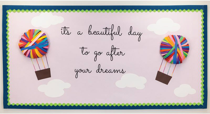 Hot air balloon dreams bulletin board display