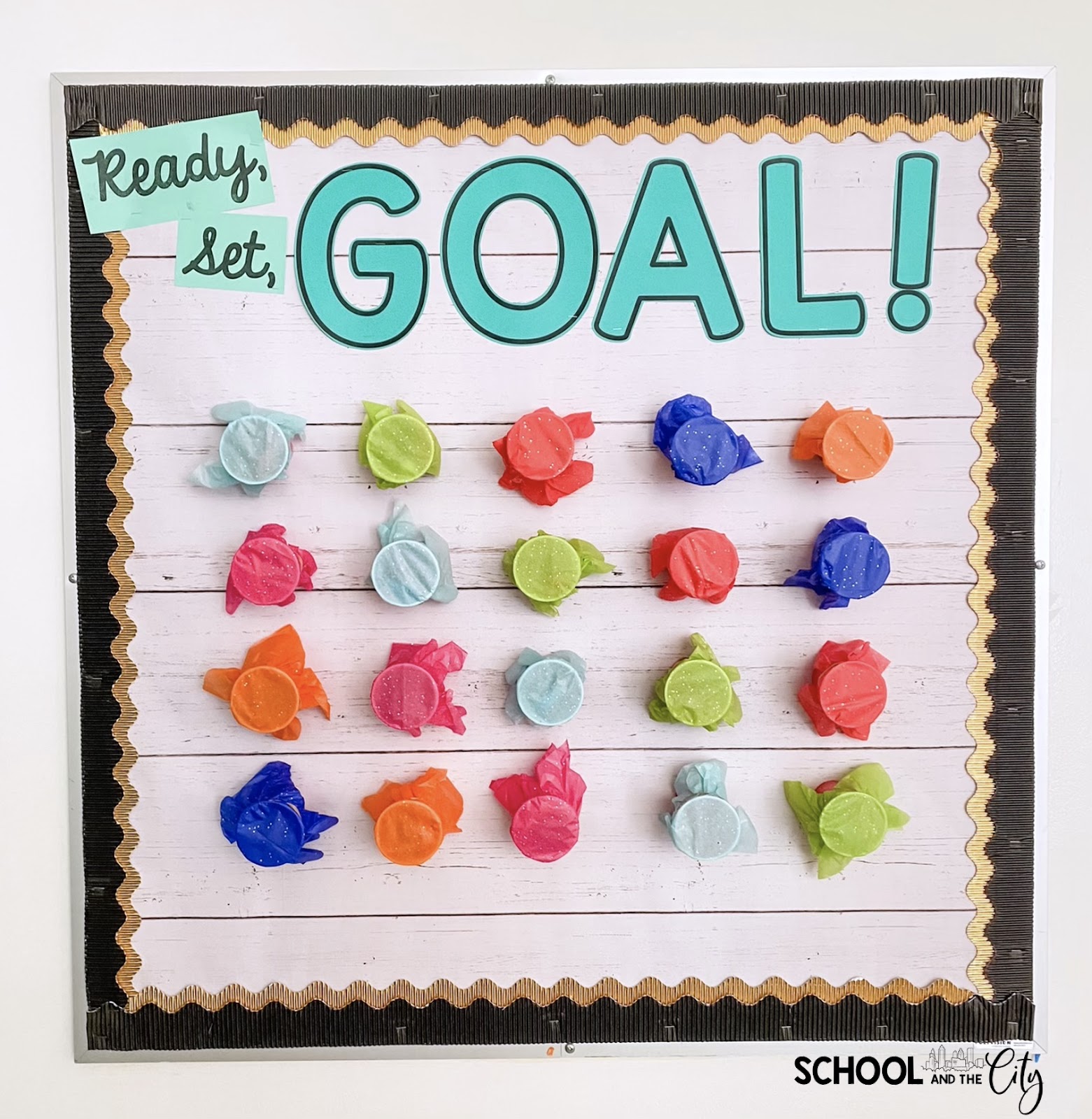 image of final Ready Set Goal! bulletin board