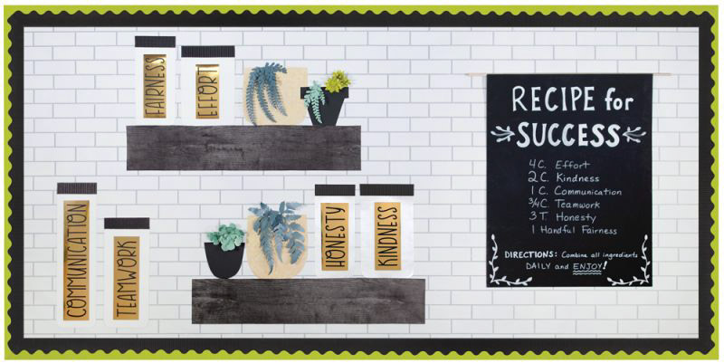 Recipe for success chalkboard display