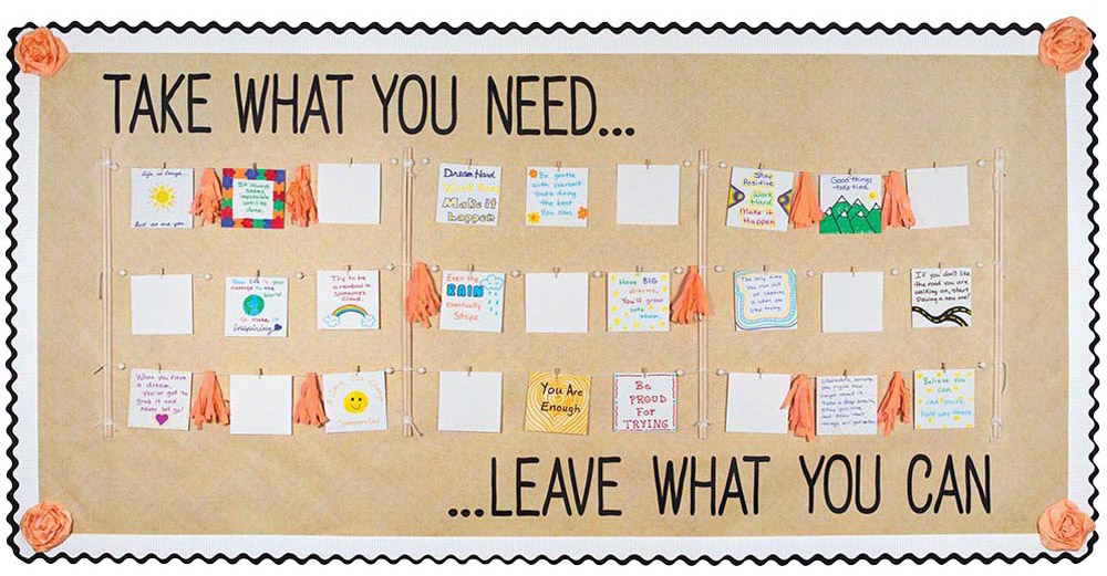 Take what you need bulletin board