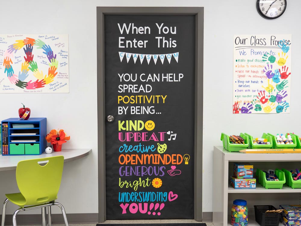 Decorated Welcome Door using Fadeless Paper